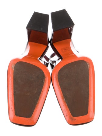 Santoni Patent Leather Slingback Pumps