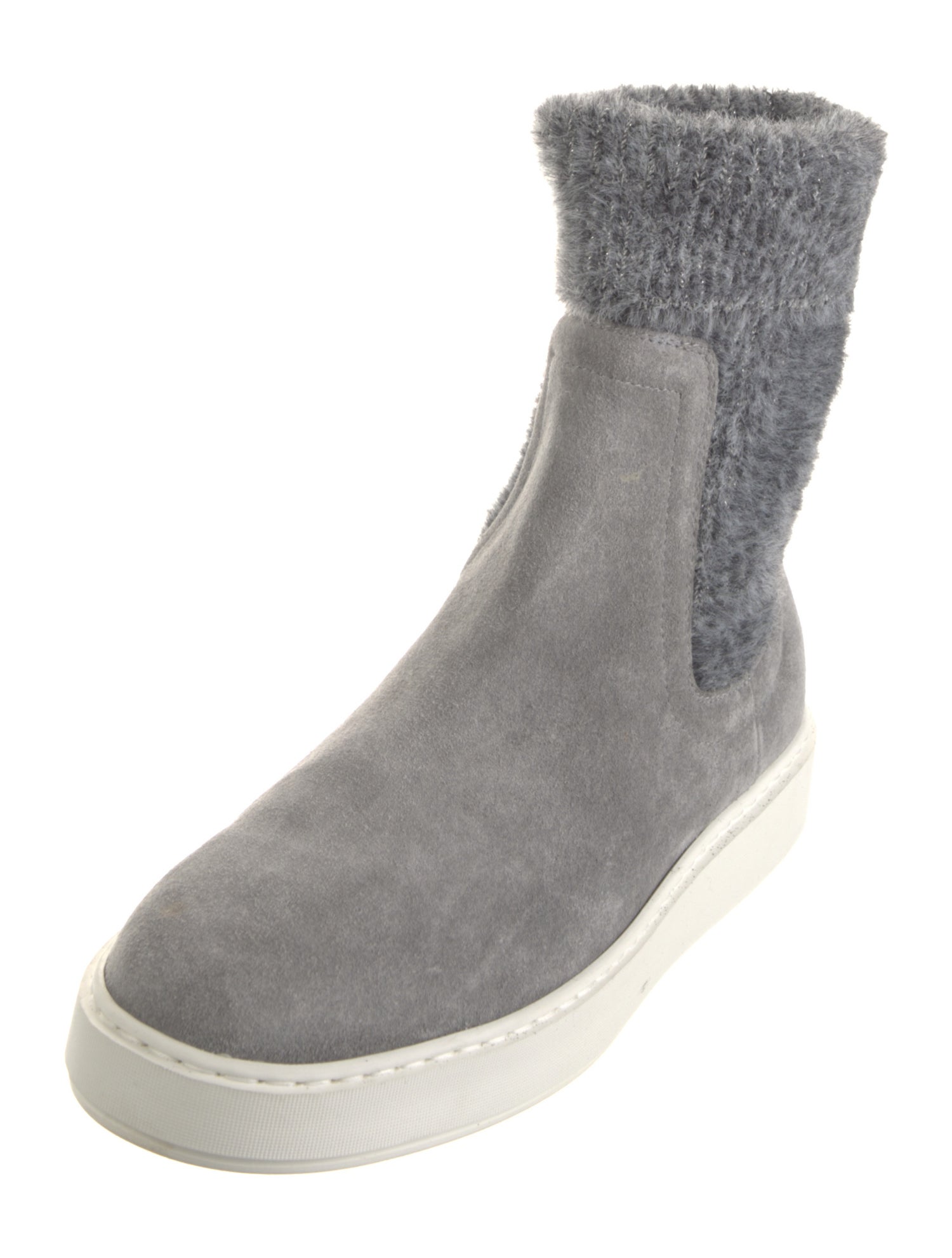 Santoni Suede Colorblock Pattern Sock Boots