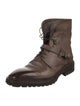 Santoni Leather Moto Boots