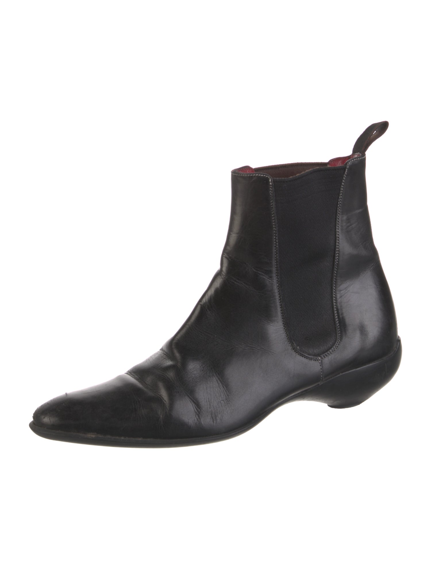Santoni Leather Grosgrain Trim Chelsea Boots