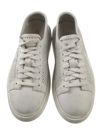Santoni Leather Lasercut Accents Sneakers