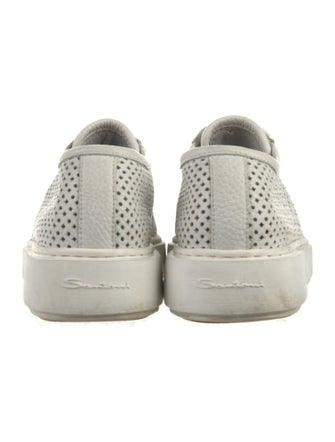 Santoni Leather Lasercut Accents Sneakers
