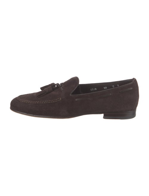 Santoni Suede Tassel Accents Loafers