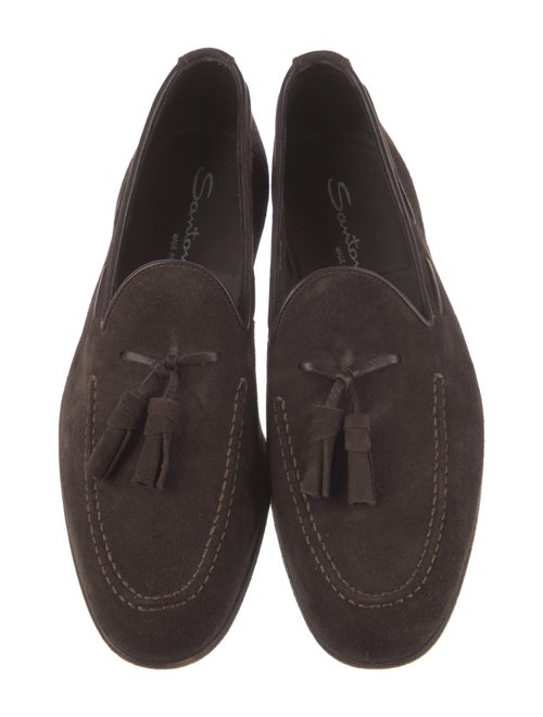 Santoni Suede Tassel Accents Loafers