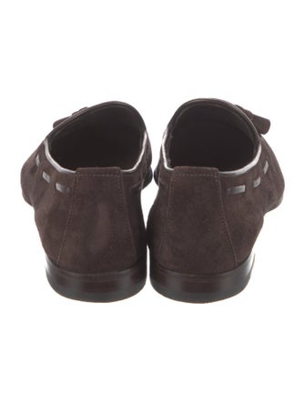 Santoni Suede Tassel Accents Loafers