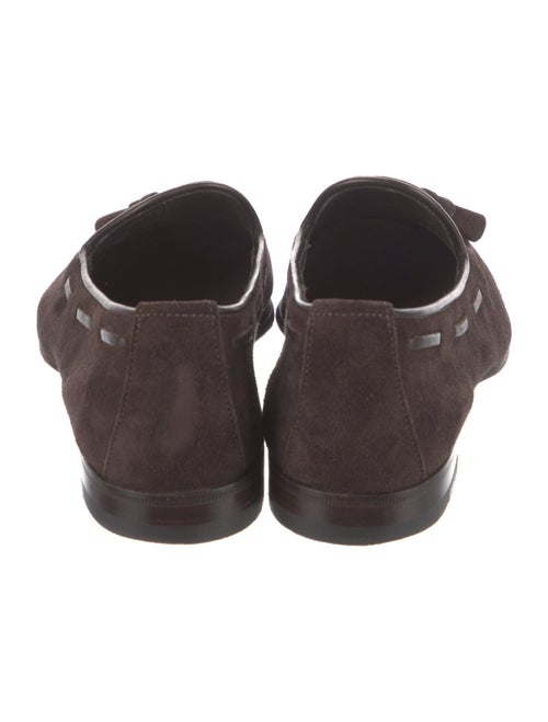 Santoni Suede Tassel Accents Loafers