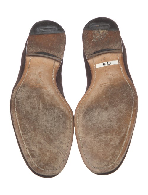 Santoni Suede Tassel Accents Loafers