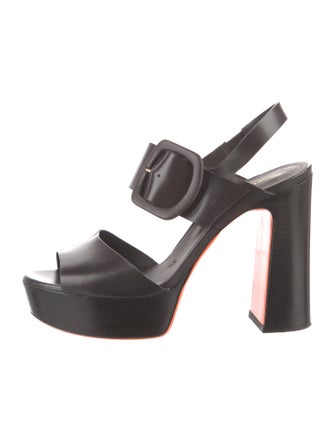 Santoni Leather Slingback Sandals