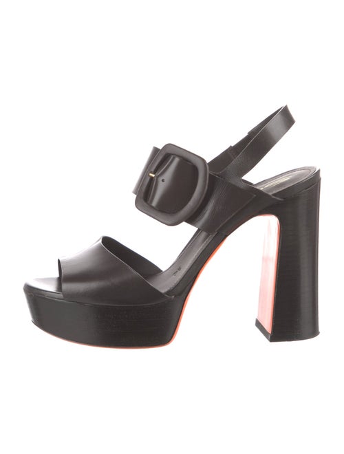 Santoni Leather Slingback Sandals