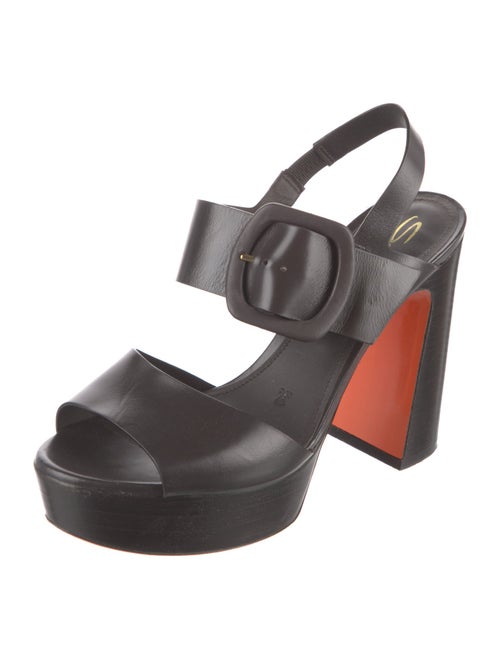 Santoni Leather Slingback Sandals