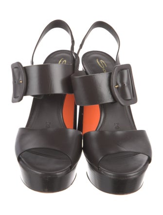 Santoni Leather Slingback Sandals