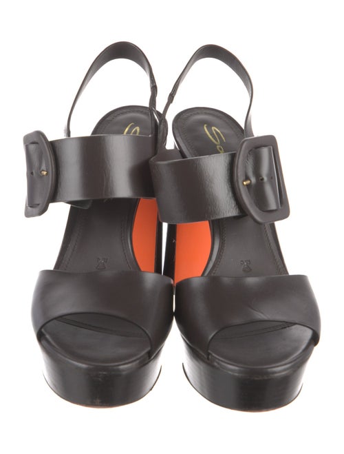 Santoni Leather Slingback Sandals