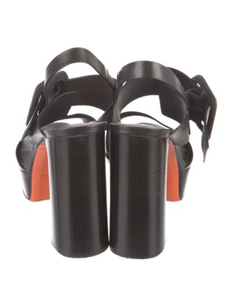 Santoni Leather Slingback Sandals