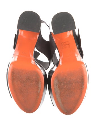 Santoni Leather Slingback Sandals