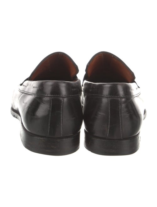 Santoni Leather Tassel Accents Dress Loafers
