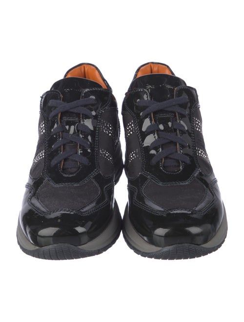Santoni Patent Leather Printed Sneakers