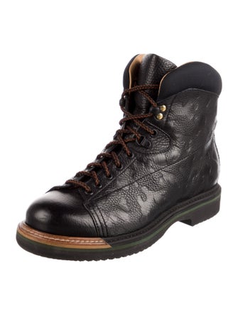 Santoni Leather Lace-Up Boots