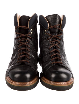 Santoni Leather Lace-Up Boots