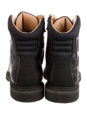 Santoni Leather Lace-Up Boots