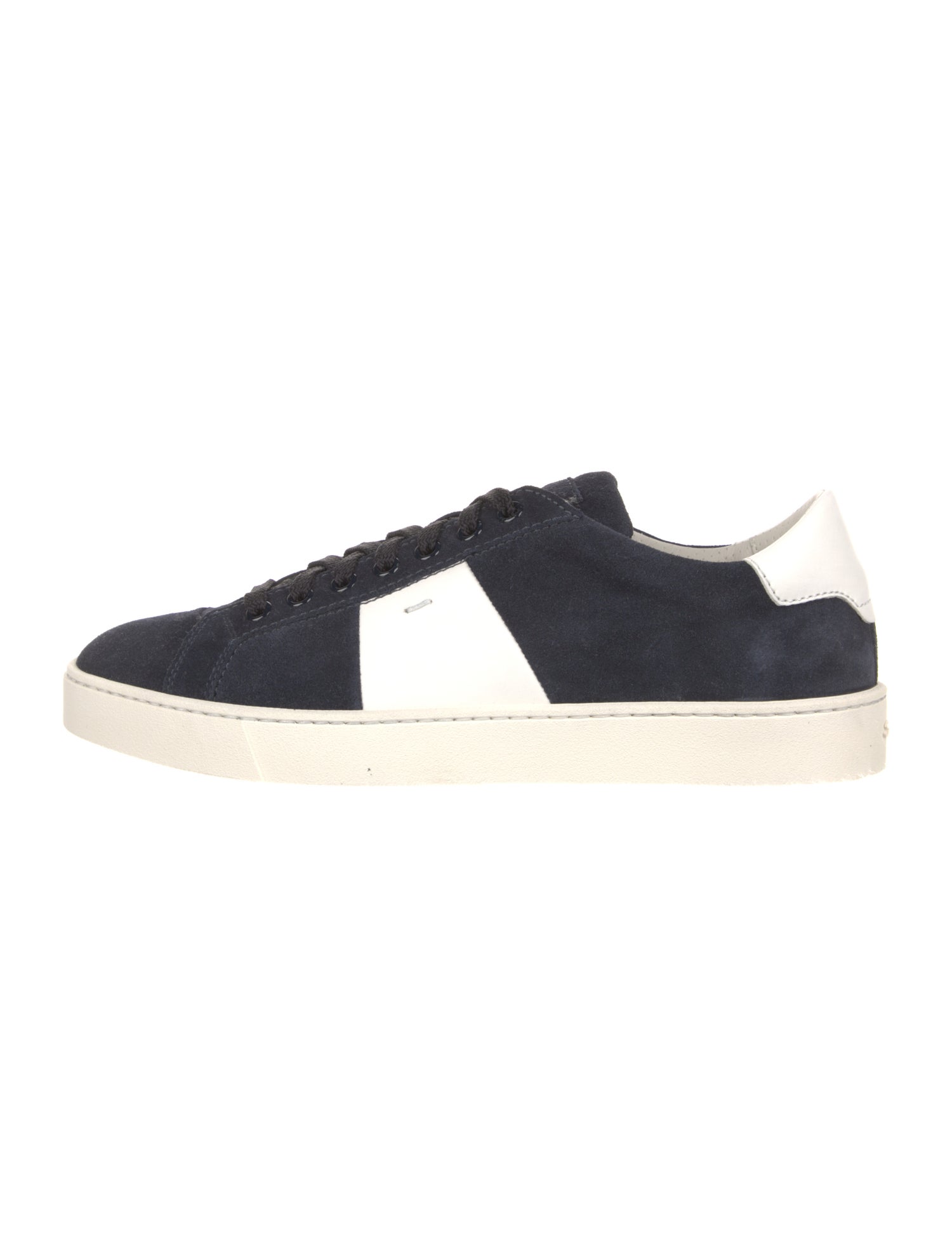 Santoni Suede Colorblock Pattern Sneakers
