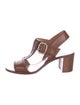 Santoni Leather T-Strap Sandals
