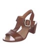 Santoni Leather T-Strap Sandals