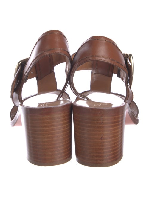 Santoni Leather T-Strap Sandals