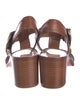 Santoni Leather T-Strap Sandals