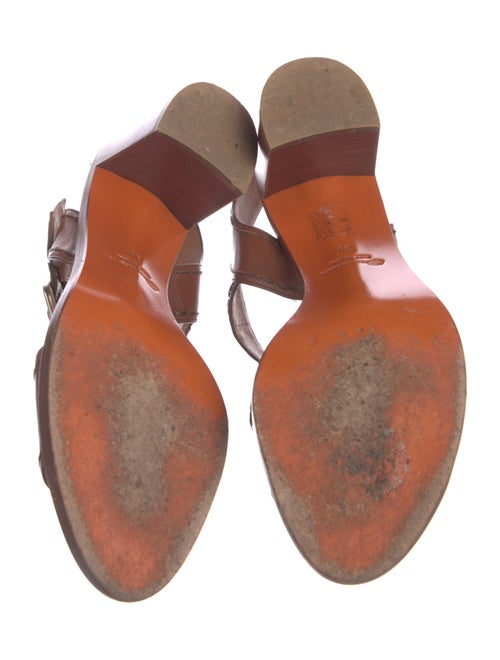 Santoni Leather T-Strap Sandals