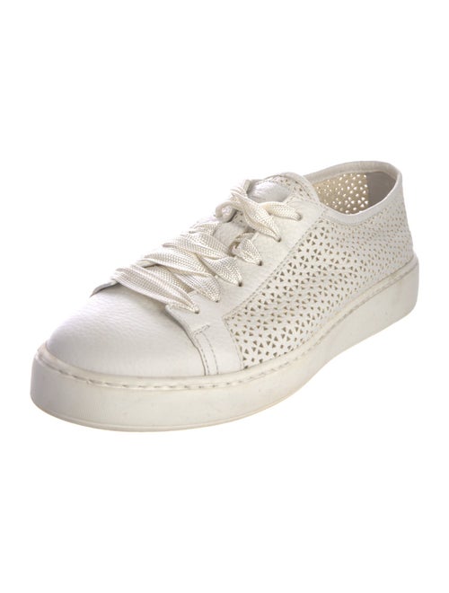 Santoni Leather Lasercut Accents Sneakers
