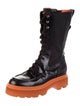 Santoni Leather Combat Boots