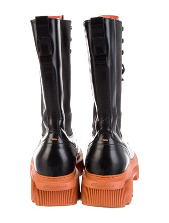 Santoni Leather Combat Boots