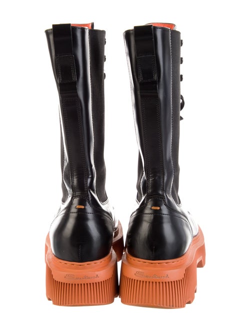 Santoni Leather Combat Boots