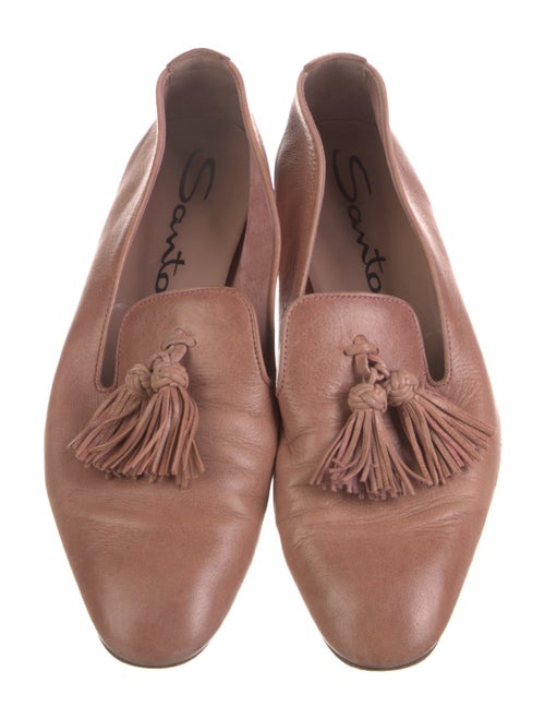 Santoni Leather Tassel Accents Loafers