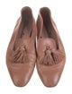 Santoni Leather Tassel Accents Loafers