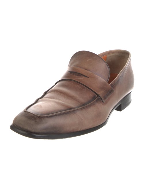 Santoni Leather Dress Loafers
