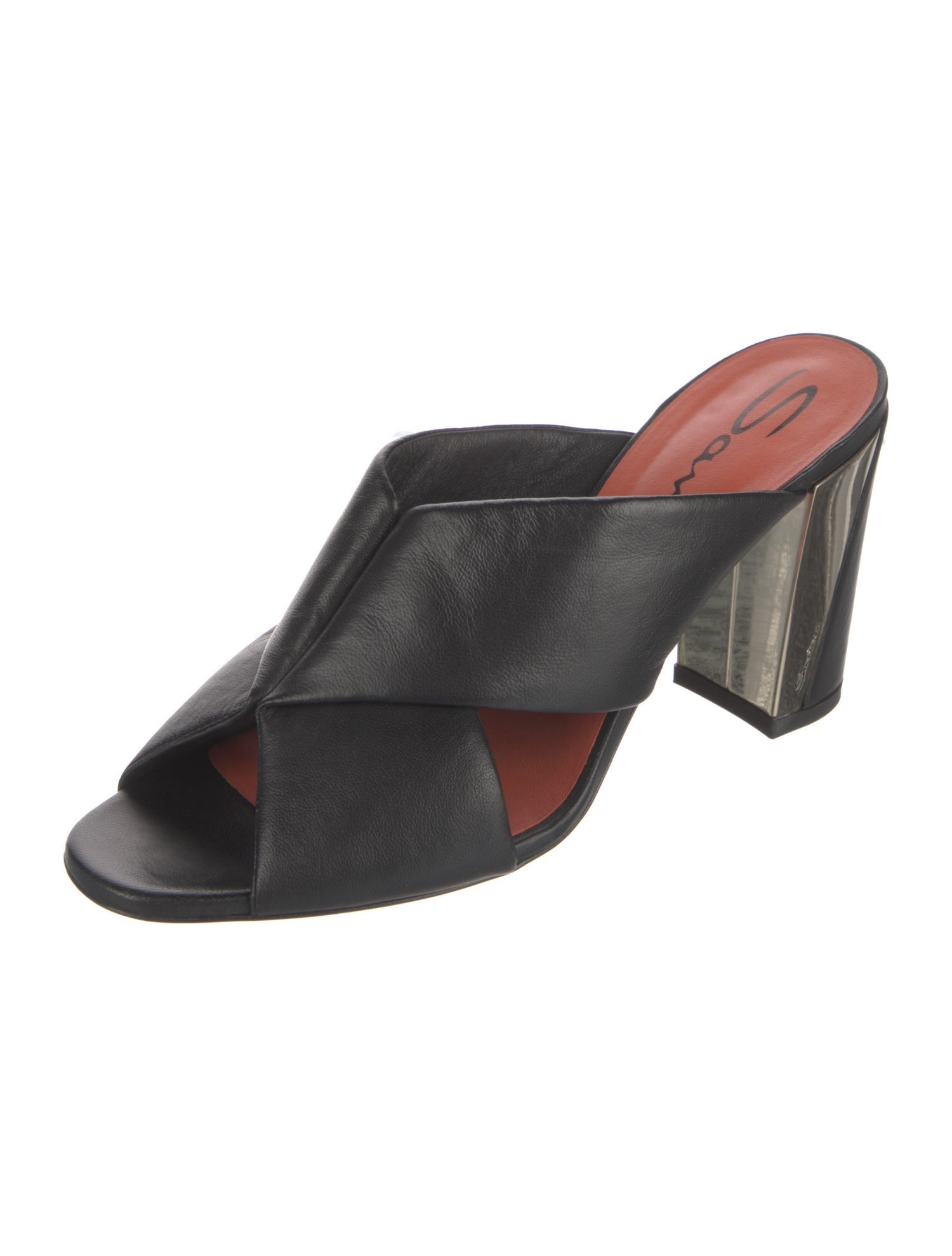 Santoni Leather Slides