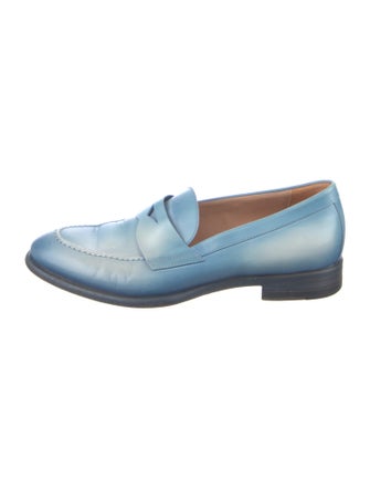 Santoni Leather Colorblock Pattern Loafers