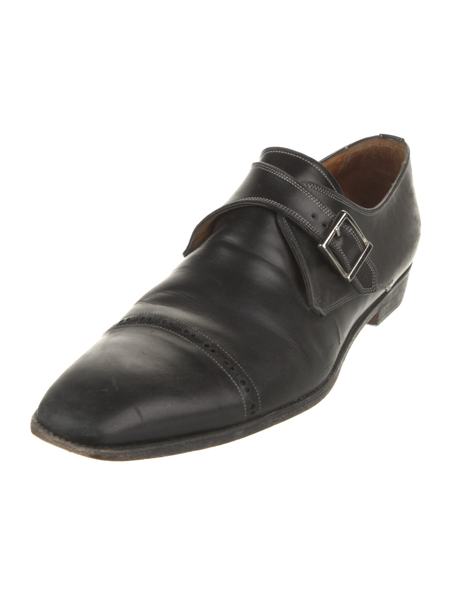 Santoni Leather Monk Straps