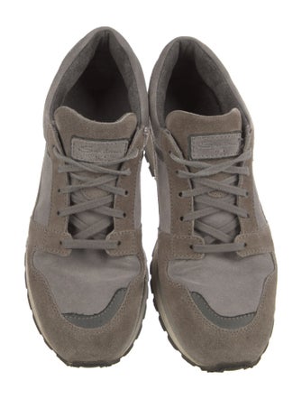 Santoni Suede Colorblock Pattern Athletic Sneakers
