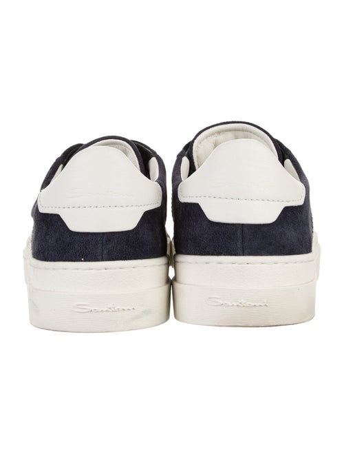 Santoni Suede Colorblock Pattern Sneakers