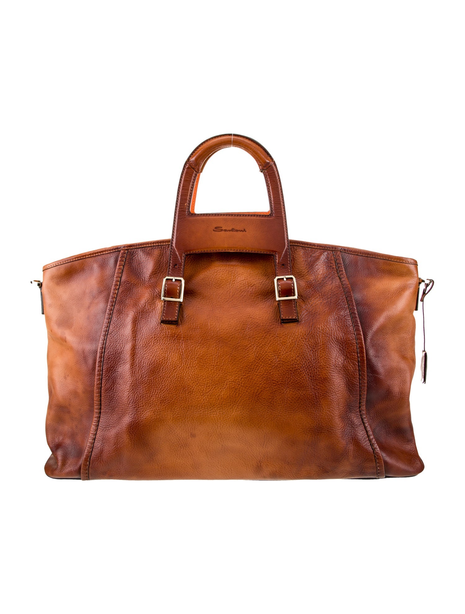 Santoni Leather Weekender Bag