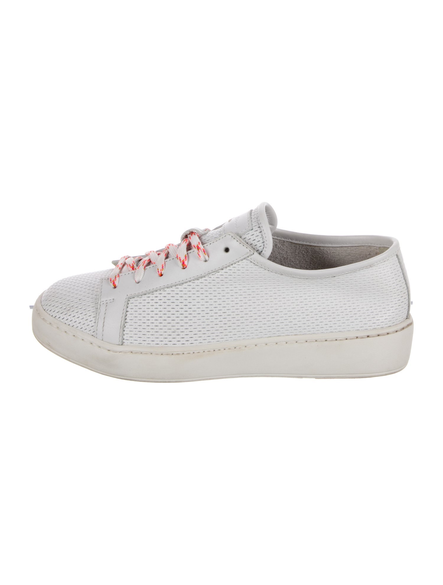 Santoni Leather Lasercut Accents Sneakers