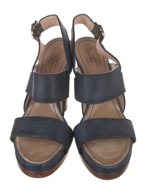 Santoni Leather Slingback Sandals