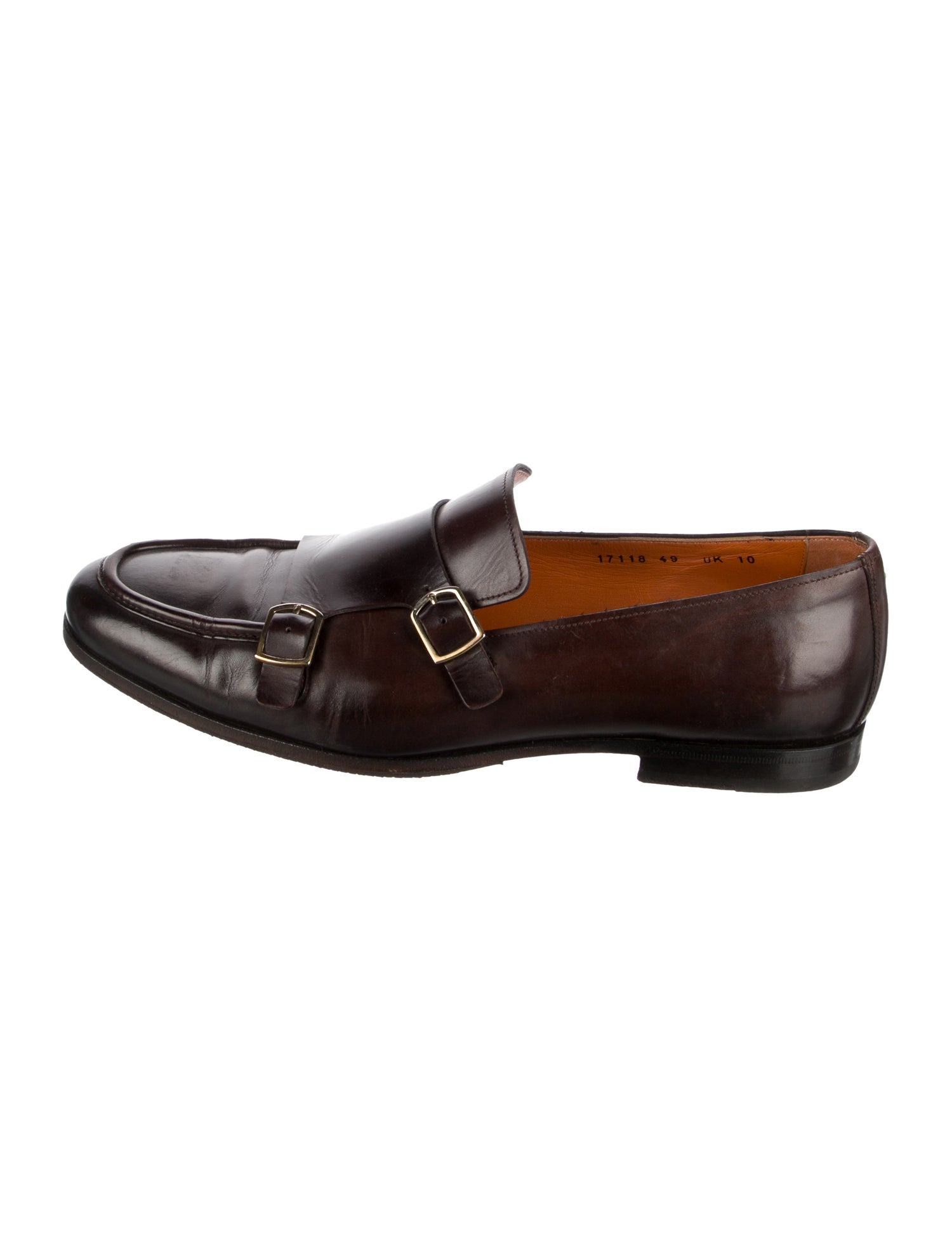 Santoni Leather Monk Straps