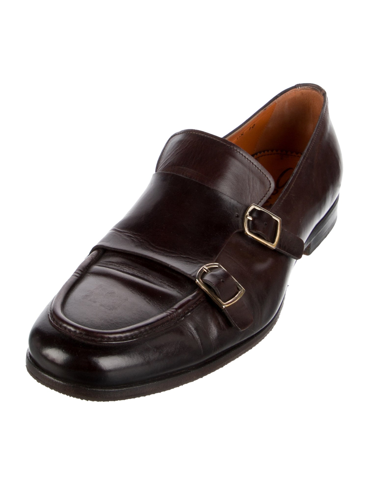 Santoni Leather Monk Straps