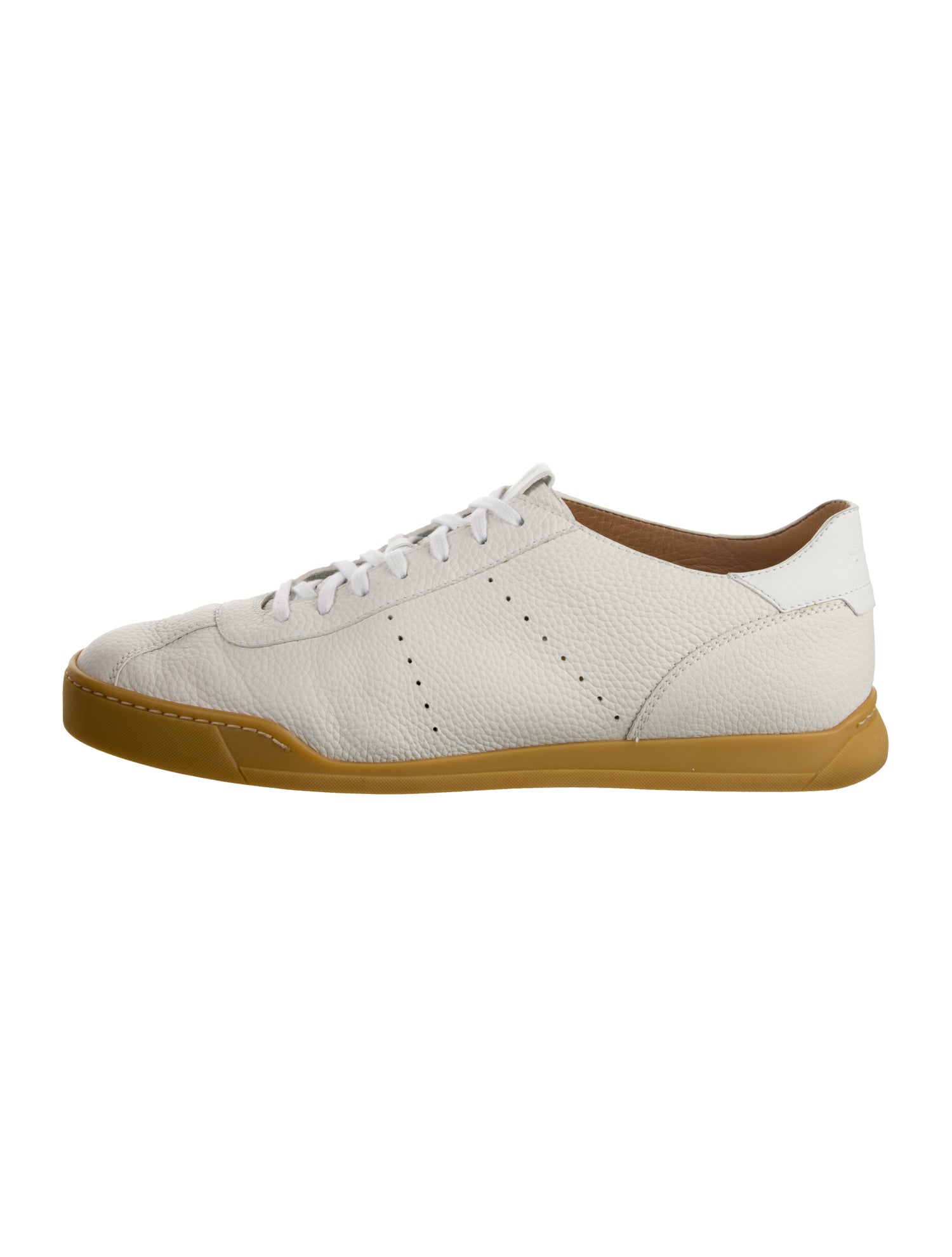 Santoni Leather Printed Sneakers