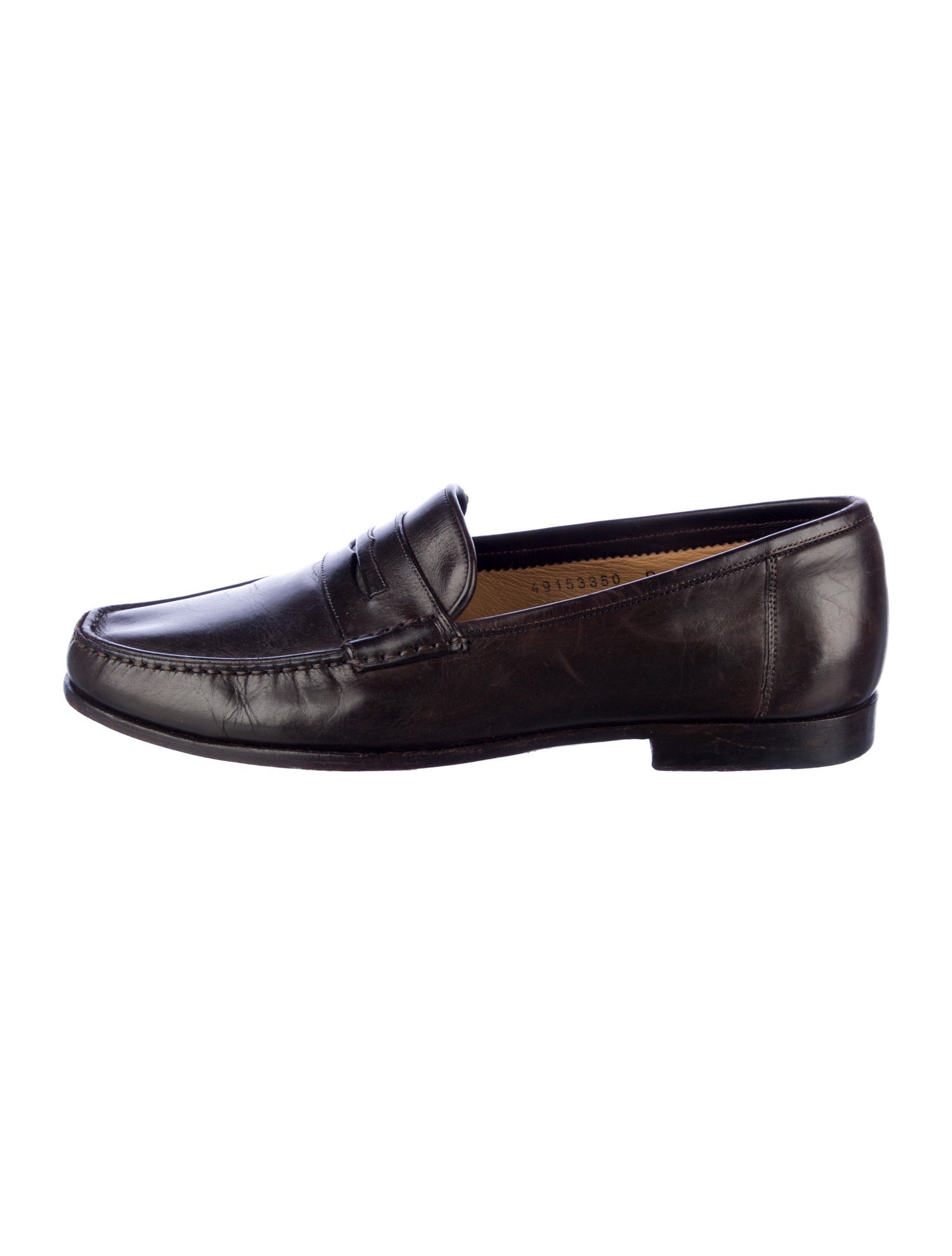 Santoni Leather Tassel Accents Dress Loafers