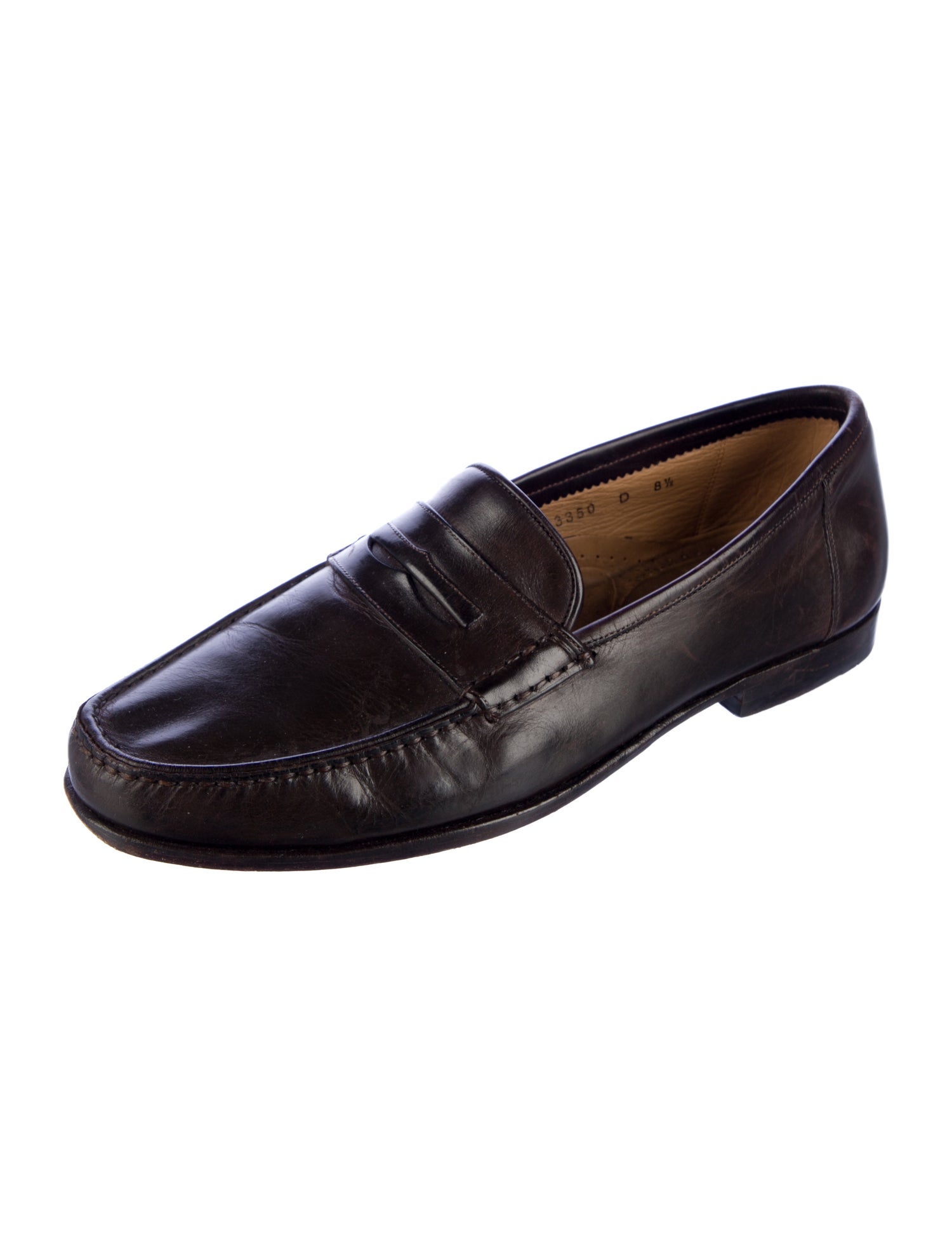 Santoni Leather Tassel Accents Dress Loafers