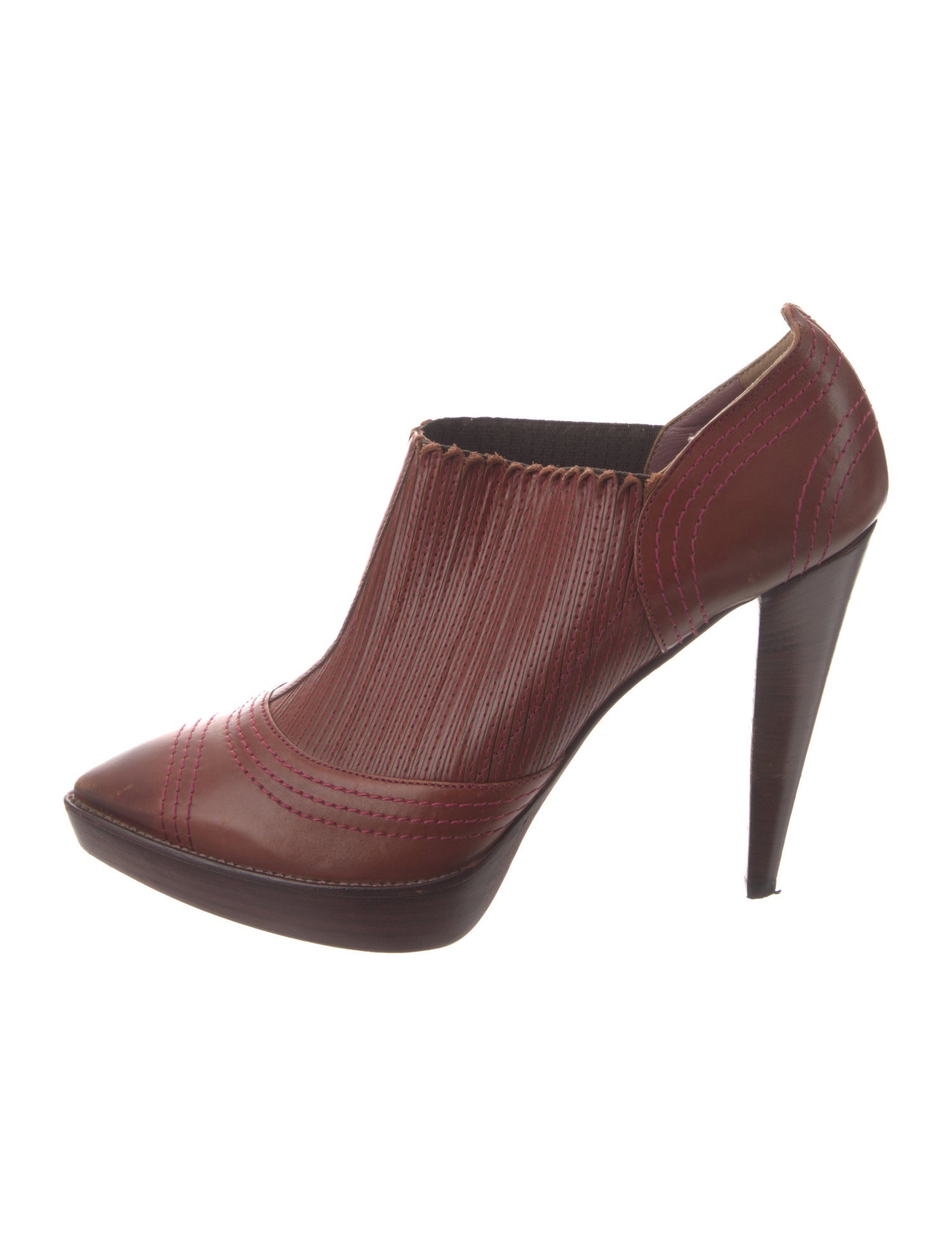 Santoni Leather Colorblock Pattern Pumps